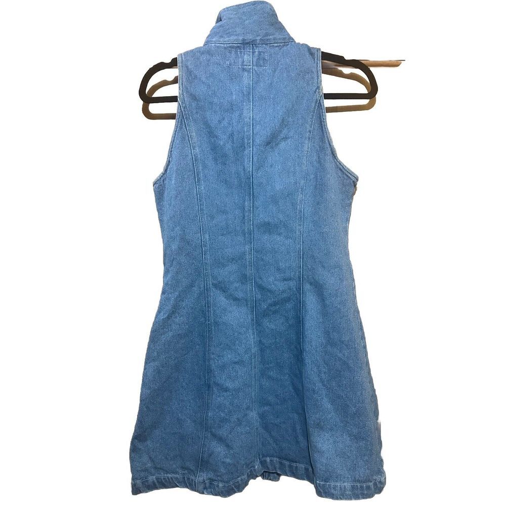 KALIFORNIA SPEED CONTROL Women's‎ Vintage Denim Dress w Embroidered Fish Sz 9-10 - Picture 2 of 6